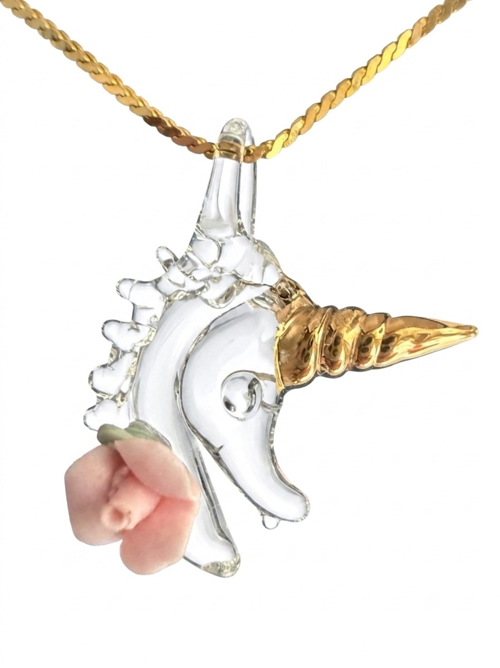 Glass Baron Unicorn Pendant Necklace